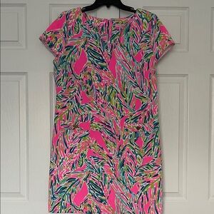 Lilly Pulitzer Pink Palm Printed Midi Dress